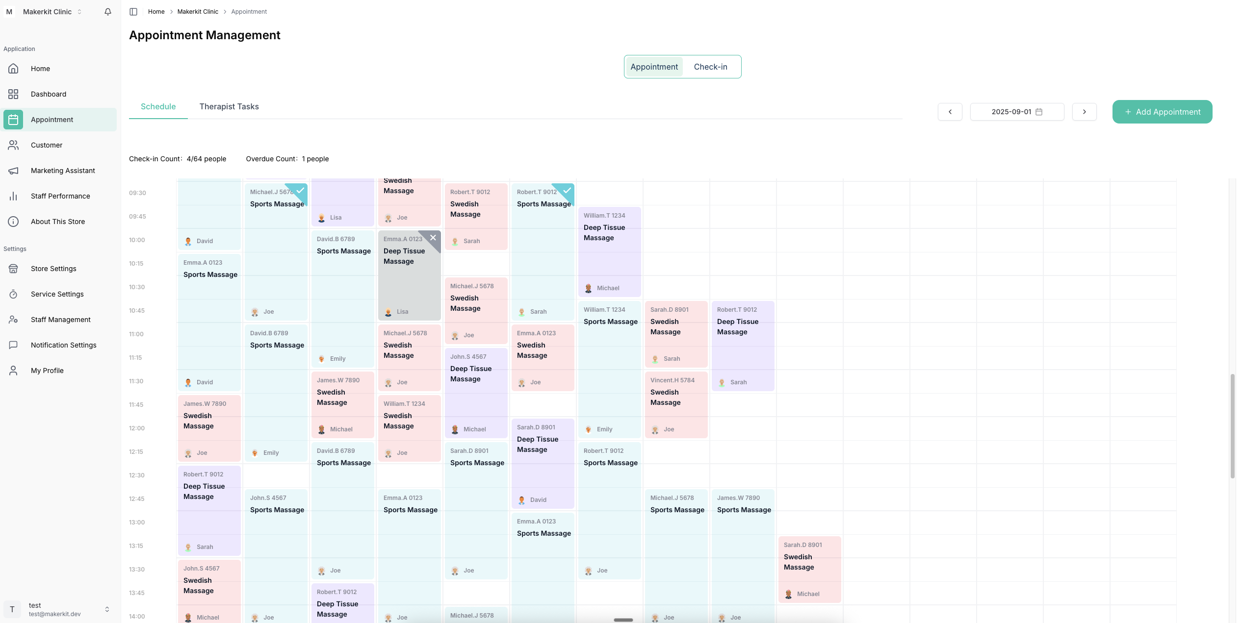 Appointment Management Dashboard - Smart scheduling interface for therapy clinics