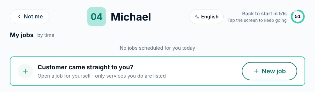 My jobs on the claim board with Customer came straight to you? and the New job button